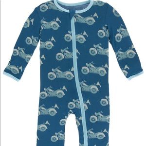 Kickee Pants Blue Heritage Motorcycle Romper